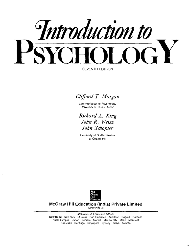 introduction to psychology 7th edition by Clifford T. Morgan